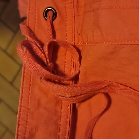 Lane Bryant casual salmon Orange stretch cotton pull on cropped capri pant 18 - Picture 6 of 8